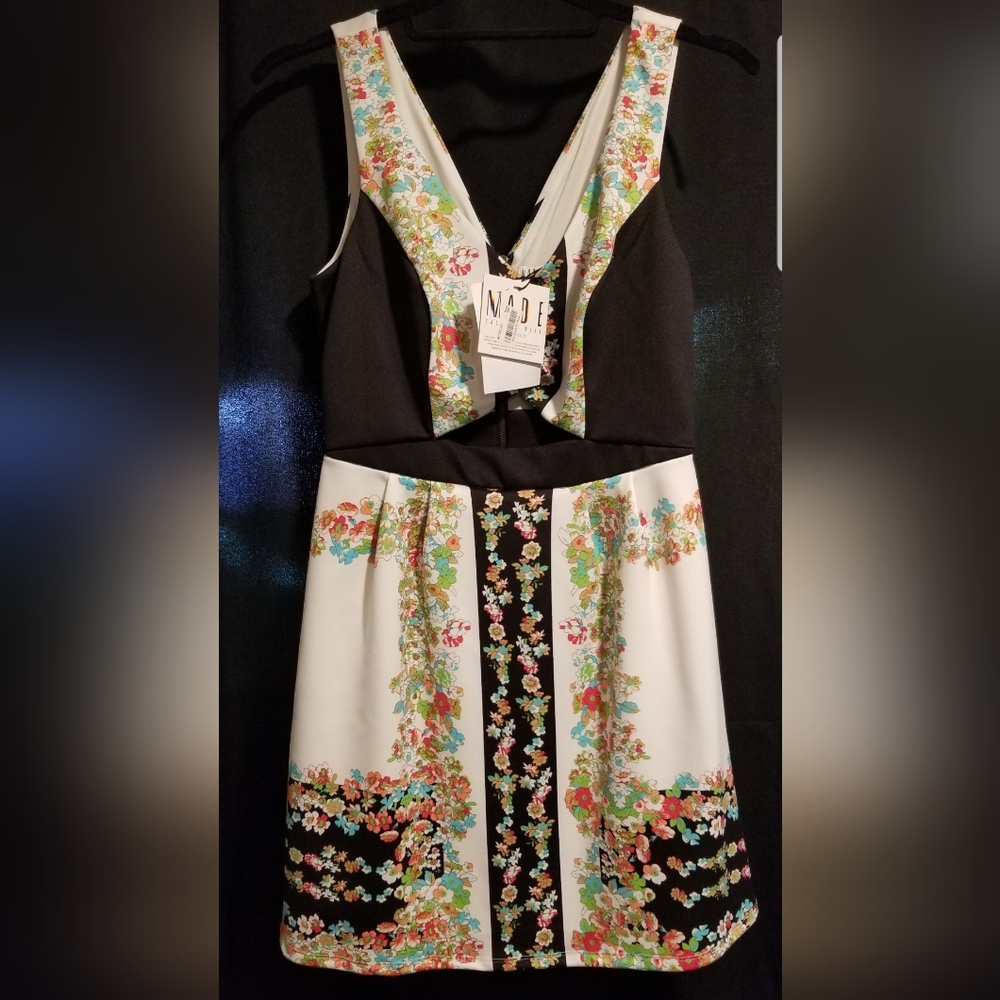 Made for Impulse fashion week, floral print dress, Size 0.